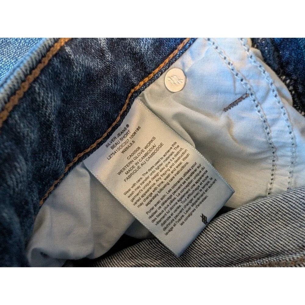 Silver Jeans Women Beau Short Rolled Cuff High Rise Summer Size 25